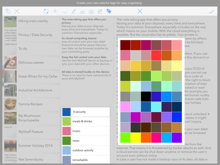 MyShelf HD - Note & Image Manager. Organize in color.