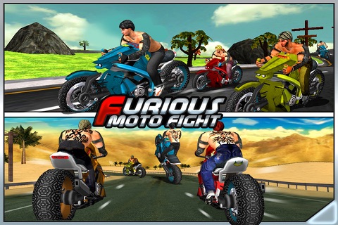 Furious Moto Fight - Rash bikers racing & fighting on Road screenshot 2