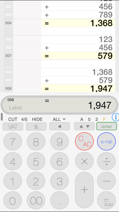 Rolled Paper Calculator Flat Screenshot