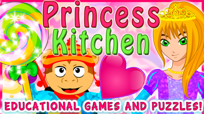 Screenshot #1 pour Valentine's Princess Candy Kitchen -  Educational Games for kids & Toddlers to teach Counting Numbers, Colors, Alphabet and Shapes!