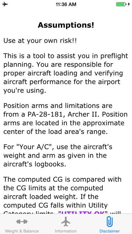 Archer II PA-28-181 Weight and Balance Calculator