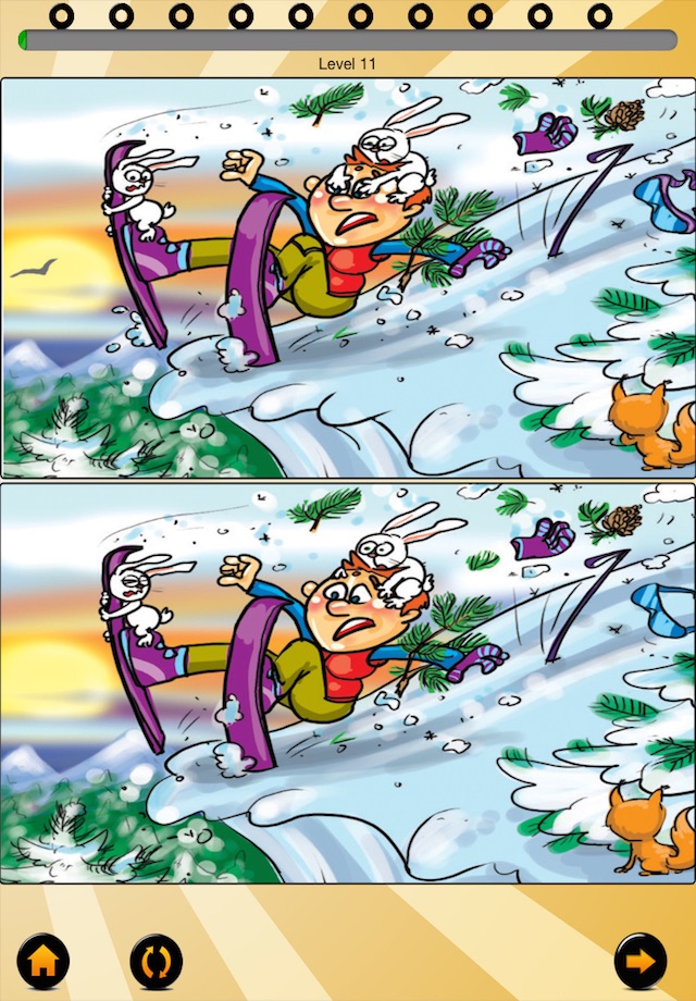 Find the 10 differences winter screenshot 2