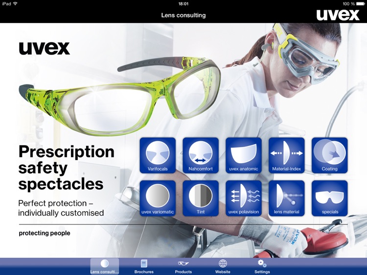 uvex RX App – guidance tool for uvex prescription safety spectacles