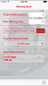 Serving Sizer recipe converter iphone bilder 0