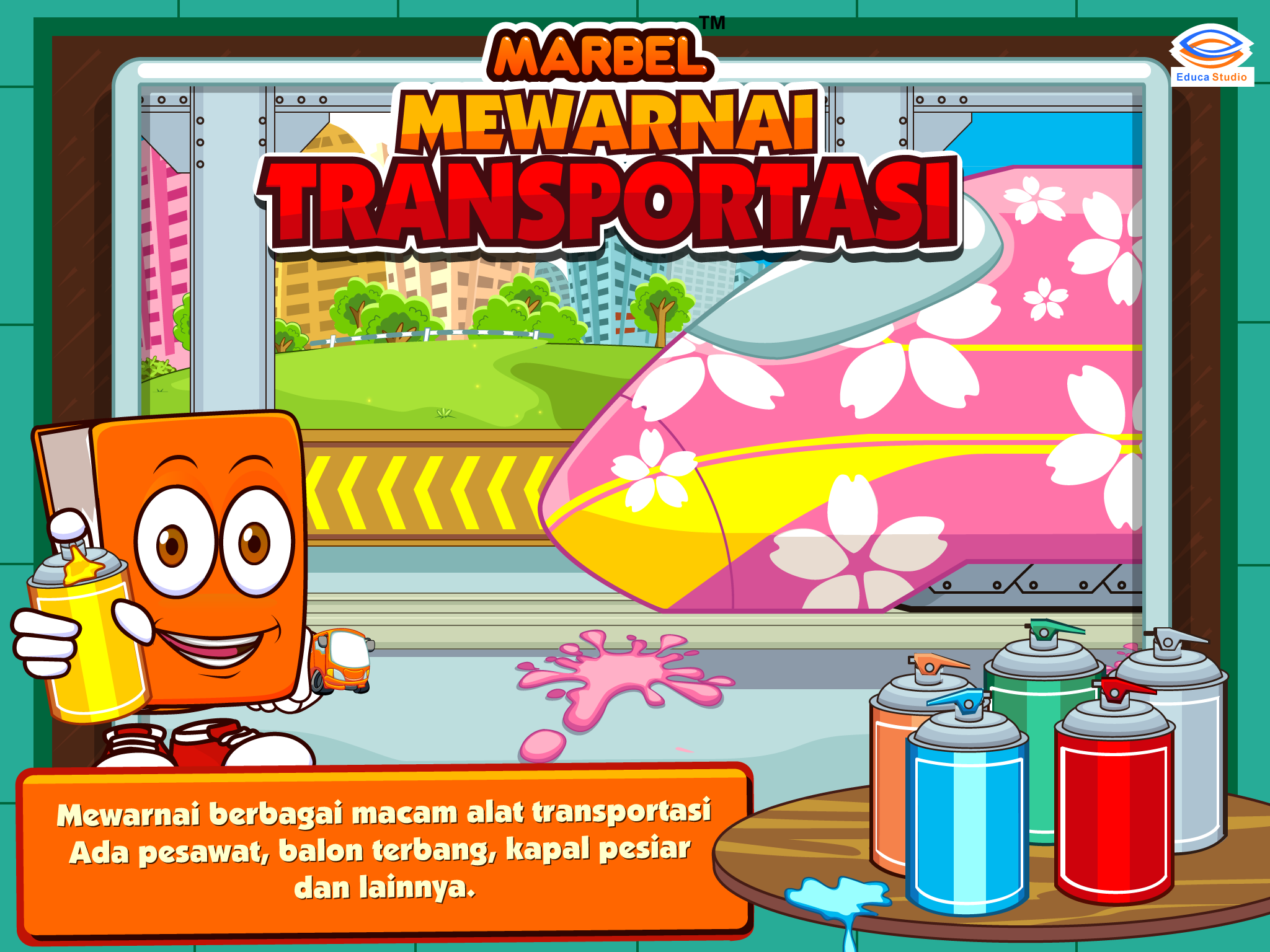 Marbel Mewarnai Transportasi