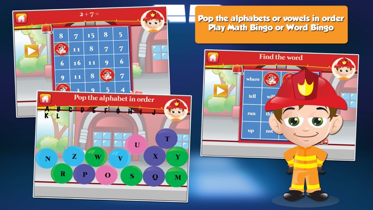Fire Fighter Kid Goes to School: First Grade Learning Games