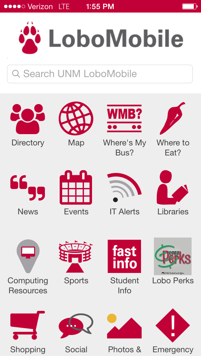 Screenshot #1 pour UNM LoboMobile