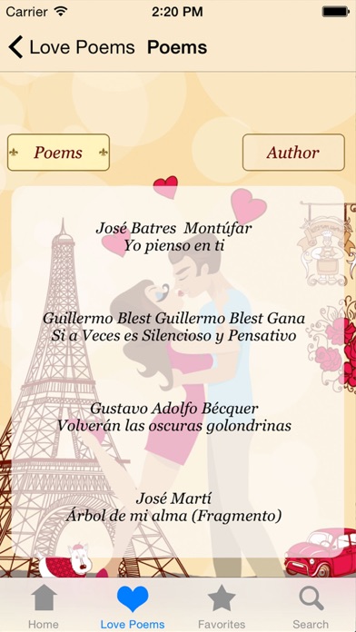 Screenshot #2 pour Poèmes d'amour - Les plus beaux poèmes d' amour