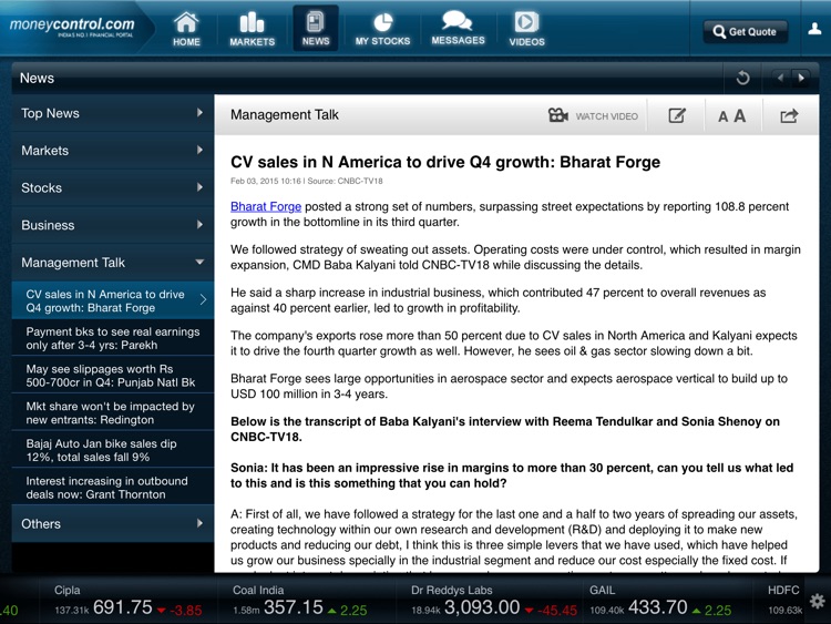 Moneycontrol Markets on iPad screenshot-3