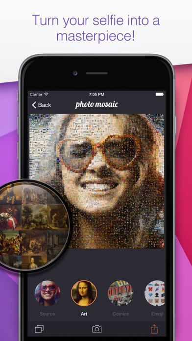 Screenshot #2 pour Photo Mosaic - touch and turn your selfie into a masterpiece and create amazing mosaics