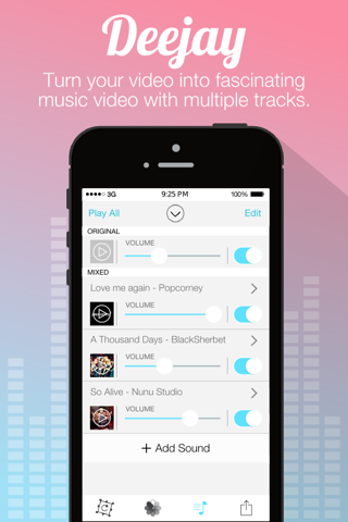 Video Sound for Instagram - Free Add Background Music to Video Clips and Share to Instagram screenshot 3