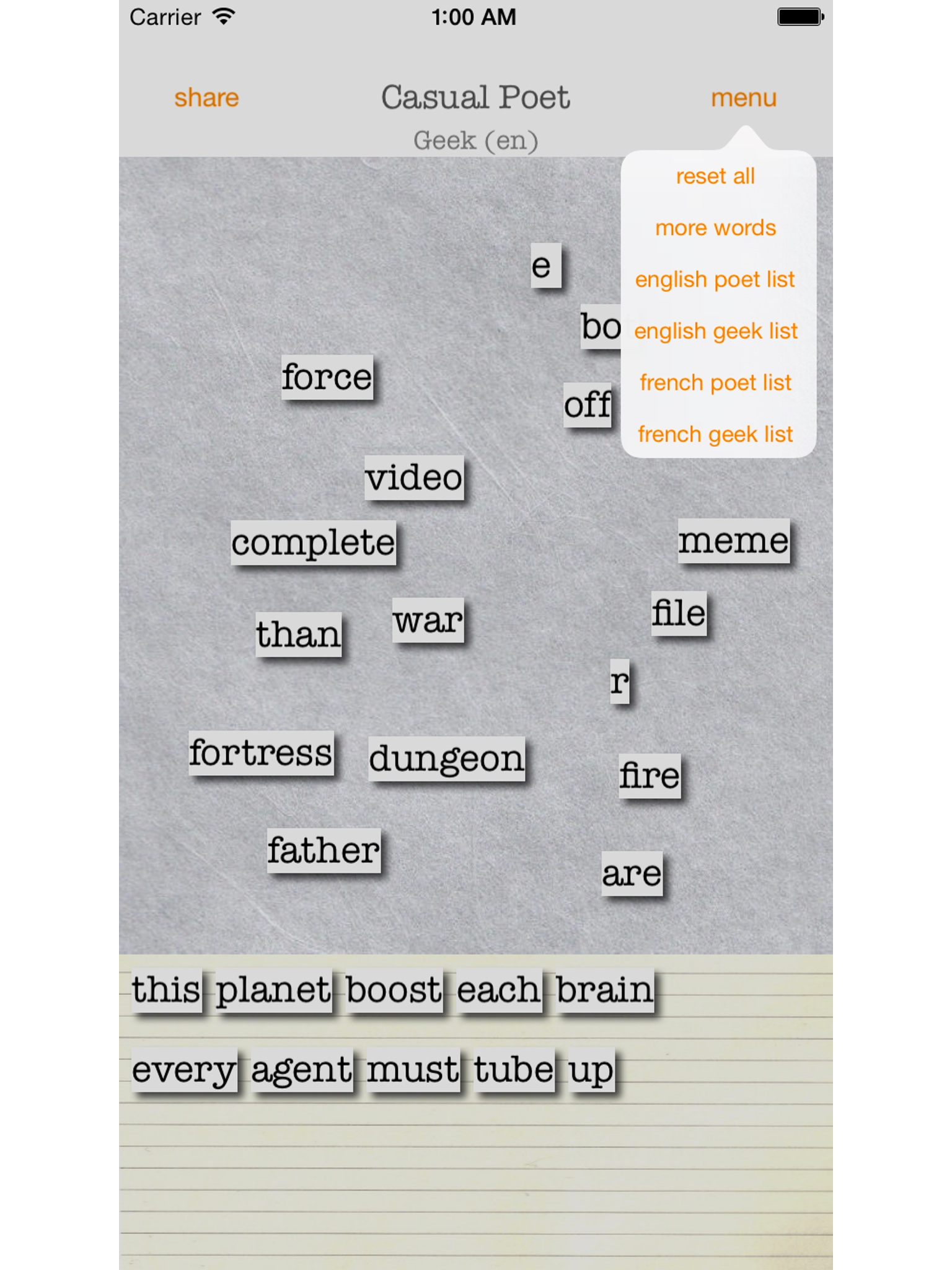 Casual Poet - play with words & share your poetry
