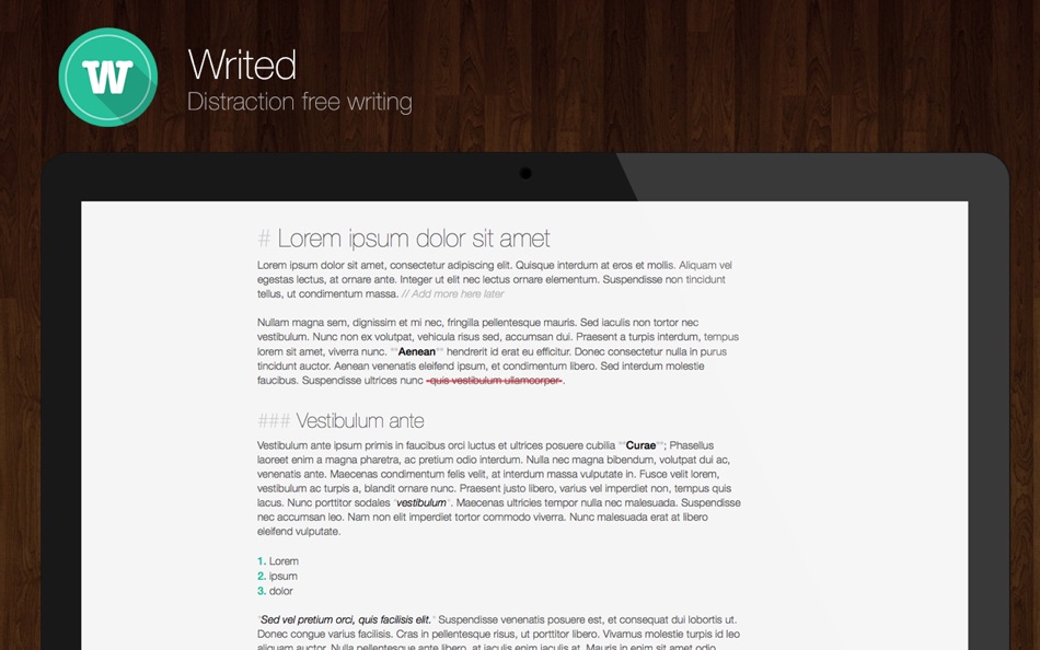 #1. Writed - Distraction-free text editor (macOS) 来自: Stahl Labs