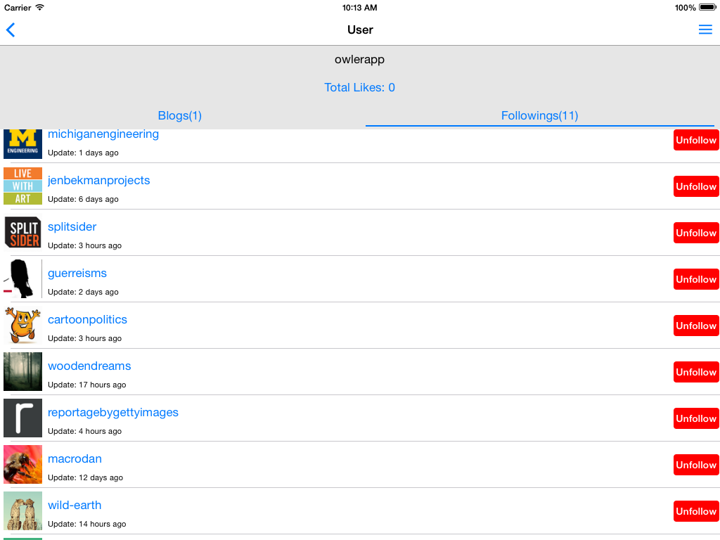 Owler - Tumblr Client