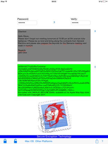 Navaja Secure EMAIL iPad screenshot
