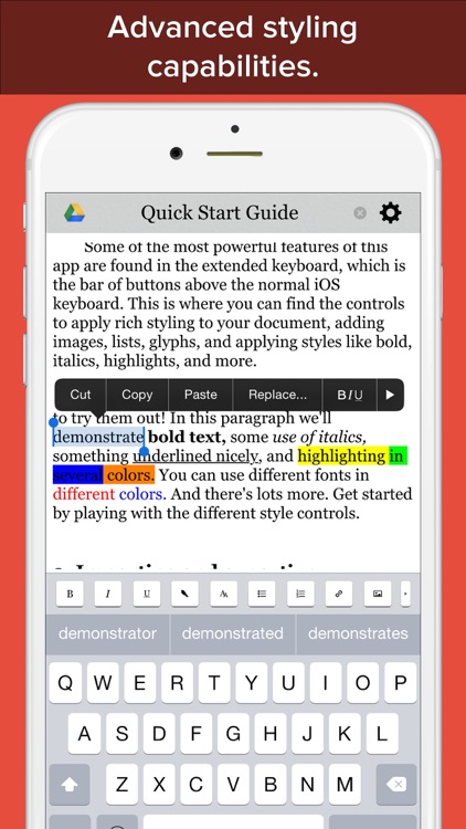 goWriter - Word Processor & Rich Text Document Editor for Google Docs, Google Drive screenshot-3