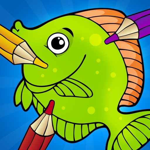 A Fish Coloring Book for Toddlers: Color Animals Under Water Icon