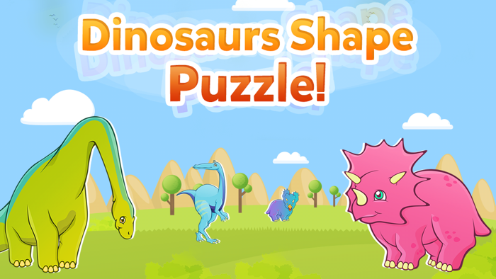 Dinosaur Shape Puzzle - Preschool and Kindergarten Kids Dino Educational Early Learning Adventure Game for Toddlers