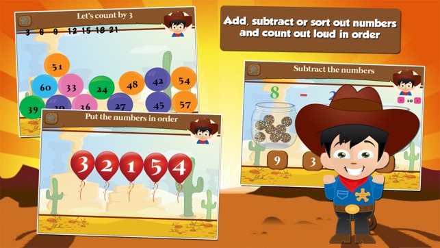 Cowboy Kid Goes to School: First Grade Learning Games(圖2)-速報App