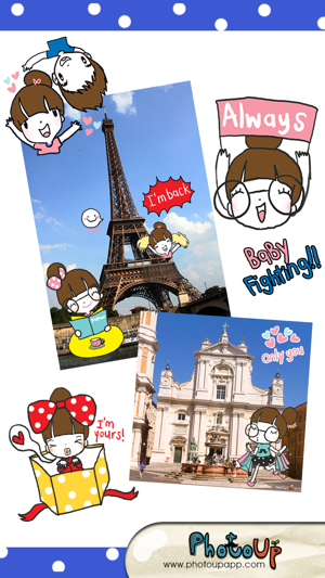 ‎La Pluie Camera by Photoup - Cute Cartoon stickers Decoration - Stamps Frames and Effects Filter photo app Screenshot