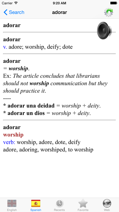 Spanish English best dictionary iPhone screenshot 4 - Education app