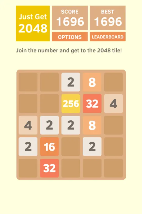 Just Get 2048 - A Simple Puzzle Game !