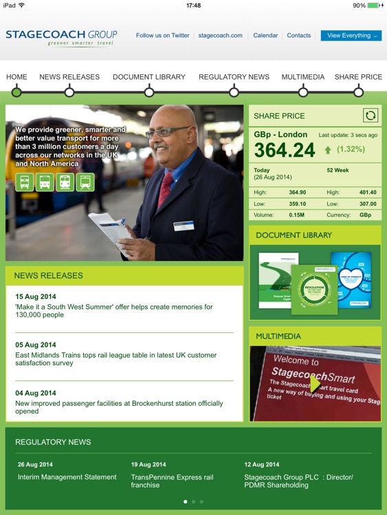 Stagecoach Group Media and Investor App