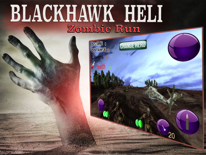 Blackhawk Helicopter Zombie Run 3D - An epic air supremecy apocalypse war