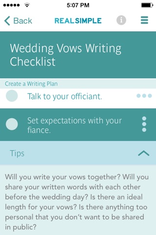 Real Simple Wedding Checklists screenshot 3