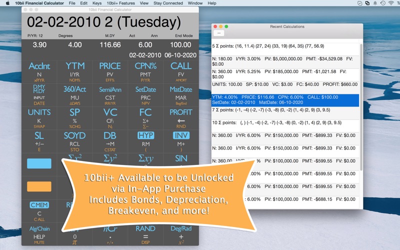 10bii Financial Calculator Screenshot