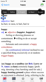 English Maori best dictionary translator - Papakupu pai Ingarihi Maori screenshot
