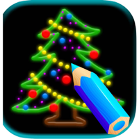 Doodle Draw Coloring Book Pad - fun color and paint on drawing Christmas game for kids boys and girls