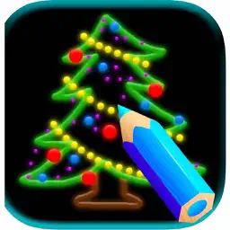 Doodle Draw Coloring Book Pad - fun color & paint on drawing Christmas game for kids (boys & girls) app icon
