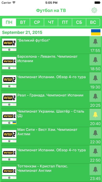 Футбол на ТВ: Украина