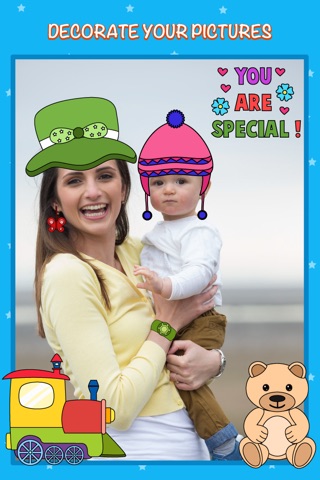 iStickOn Baby Love Sticker Edition camera photobooth dress up fun retouch for kids and mom screenshot 3