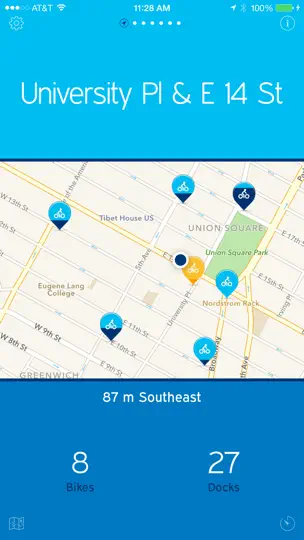 Скриншот NYC Bikes — A One-Tap Citi Bike App на iPhone 3