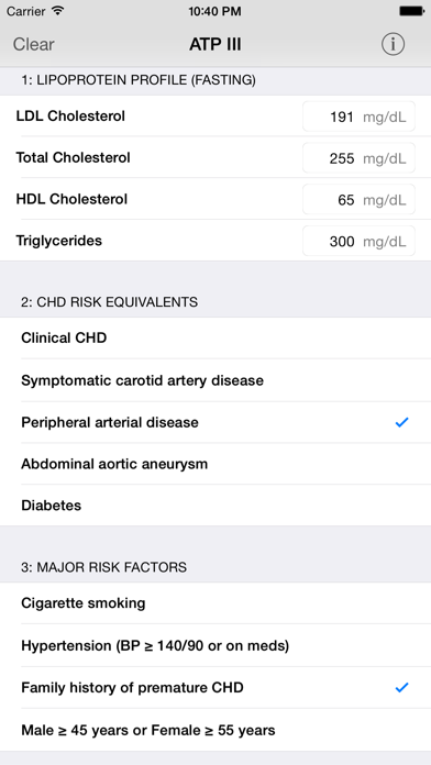 Screenshot #1 pour ATP3 Lipids Cholesterol Management