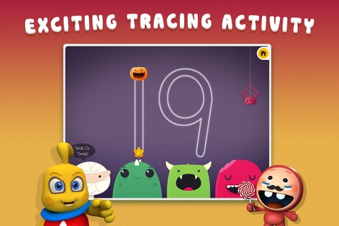 Monster Trace: Creepy Crawly Numbers and Math Symbol Tracing for kids FREE screenshot 2
