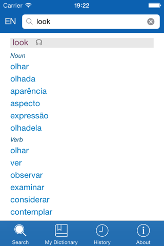 Portuguese−English dictionary screenshot 2