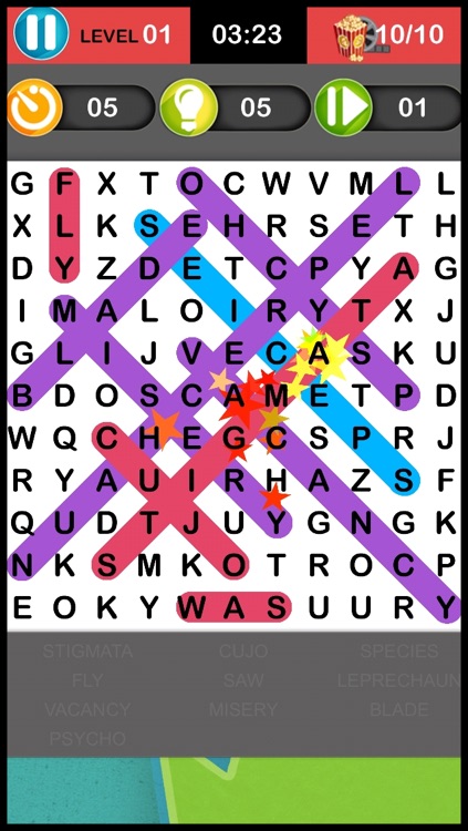 Word Search Puzzles Colorful +  A fun  & little movie game books for kids