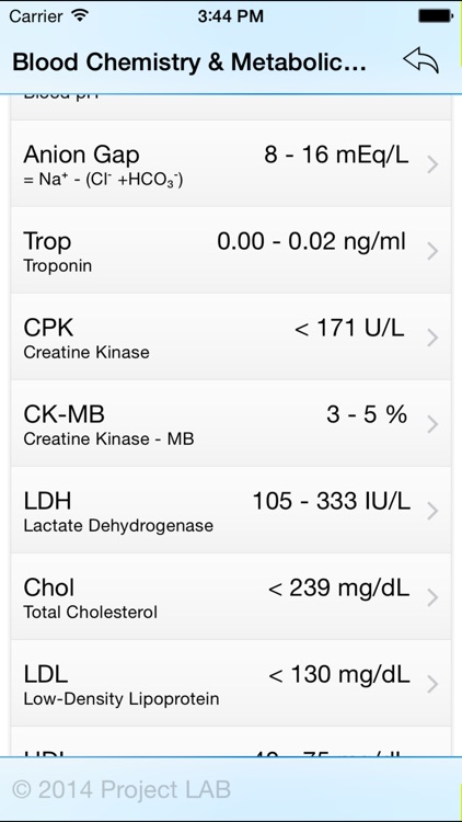Project LAB - Medical Lab Reference