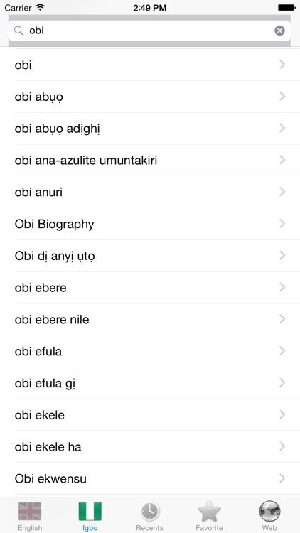 English Igbo best dictionary thesaurus - Bekee Igbo kasị mma akwụkwọ ọkọwa okwu screenshot-4