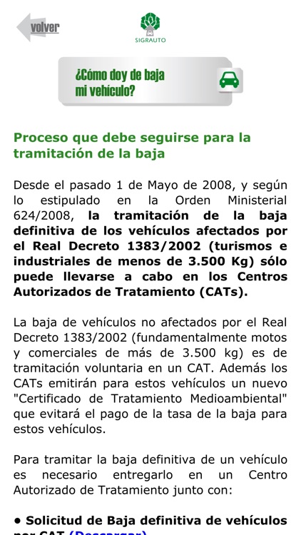 Buscador desguaces SIGRAUTO