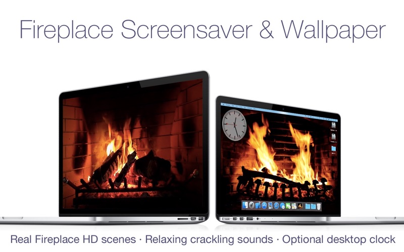 fireplace screensaver & wallpaper hd with relaxing crackling fire sounds (free version) iphone screenshot 1