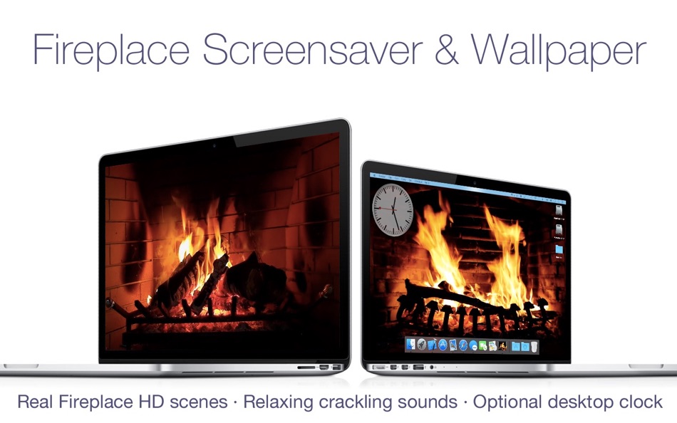 Fireplace Screensaver & Wallpaper HD with relaxing crackling fire sounds (free version) for Mac OS X - 1.0 - (macOS)