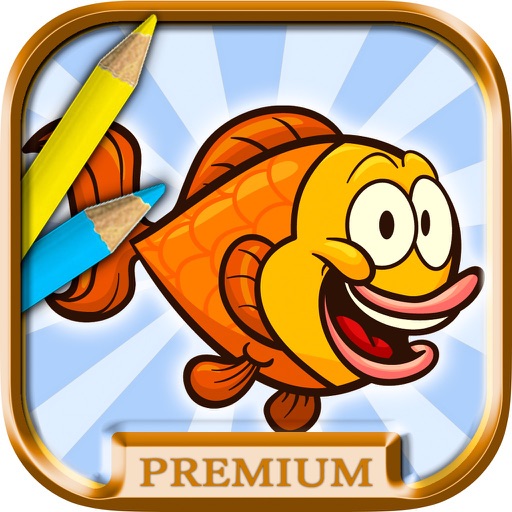 Sea Animals Coloring Book - color and paint fish - Premium