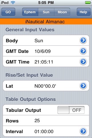 iNA Digitial Nautical Almanac screenshot 2