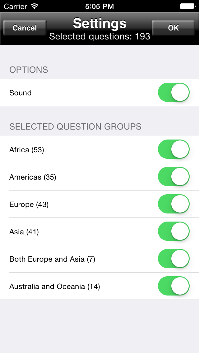 Country Maps Quiz Screenshot