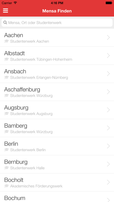 Screenshot #2 pour Meine Mensa - Speiseplan für alle Universitäten und Hochschulen in Deutschland