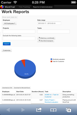 WorkTrail - Time Tracking screenshot 3